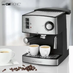 Clatronic ES 3643 Espresso- Und Cappuccino-Automat, 15 Bar Pumpdruck, Tassenvorwärmfunktion, Mit Aufschäum- Und Heißwasserfunktion 16 Clatronic ES 3643 Espresso- Und Cappuccino-Automat, 15 Bar Pumpdruck, Tassenvorwärmfunktion, Mit Aufschäum- Und Heißwasserfunktion -Smart Kitchen Store 4e2b5557d95bc1d9530ab71d51f3e6d7