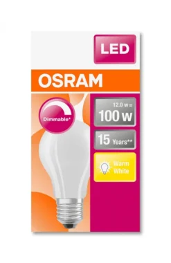 Osram LED Leuchtmittel Superstar Classic A E27 12 W Dimmbar Weiß Matt -Smart Kitchen Store 4e9211e6a6f0334603882ce3b7db099e