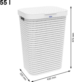 ROTHO Wäschesammler 55 L COUNTRY, Farbe:Weiß -Smart Kitchen Store 4e9bfa832c56d6b6de91f5d6c62fe530