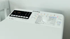 Privileg PWT E71253P N (DE) Toplader Waschmaschine / 7 Kg / 1152 UpM/Soft-Opening/Kurz 45‘/Startzeitvorwahl/Wolle-Programm/Wasserschutz/Bügelleicht-Option/Kindersicherung Weiß [ -Smart Kitchen Store 4ee85f01d662265038f16e9ddfdad38e