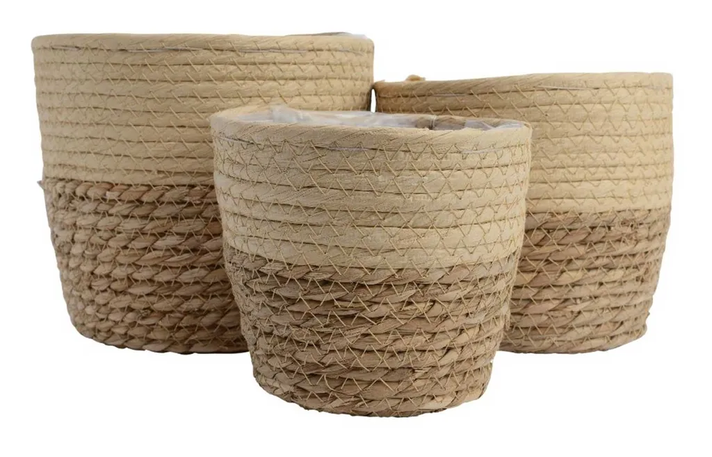 Korb/Übertopf - Beige - Seegras - Ø 14 Cm 4 Korb/Übertopf - Beige - Seegras - Ø 14 Cm – Bild 2