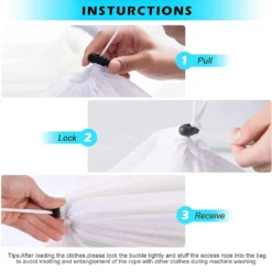 Set Mit 6 Großen Wäschesäcken, 50 X 60 Cm, Netz-Wäschesäcke Mit Kordelzug, Strapazierfähiger Waschbeutel Für Feinwäsche, Wäsche-Netzbeutel Für Familie, Studentenwohnheim, Apartment (1 Grobes Netz + 1 Feines Netz),style 1 -Smart Kitchen Store 4fe986f93f44831bbeb3c35cb56212fa