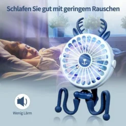 [2022 Neu] Mini USB-Ventilator, Mini Tragbarer Elektrischer Ventilator Octopus Stand Einstellbarer Handventilator Mit Usb Aufladung, Mit Nachtlicht -Smart Kitchen Store 516c89fbd58b13648e51d115828dfdac