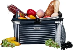 Anndora Einkaufskorb -blau- Weiß AHOI Streifen - Blau-Weiß -Smart Kitchen Store 51adefde0b767a55fa246981275385ca