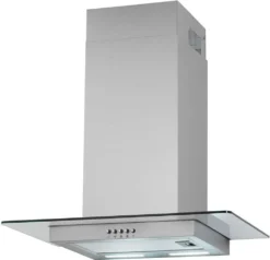 PKM Dunstabzugshaube Wandesse GS1-60CIXPH Edelstahl Mit Glasschirm 60 Cm