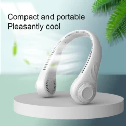 2000mah Persönlicher Nackenventilator, Hals Fan, Wiederaufladbare Ice Freihändiger Tragbarer Ventilator Weiß