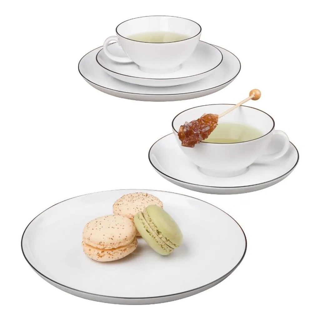 Seltmann Weiden Teeservice Lido Schwarz Mit Farbrand Zeitlos 4 Seltmann Weiden Teeservice Lido Schwarz Mit Farbrand Zeitlos – Bild 2