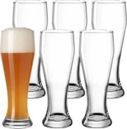 LEONARDO Weizenbierglas, Bierglas, 500 Ml, Transparent, Glas, 8 Cm, 236 Mm
