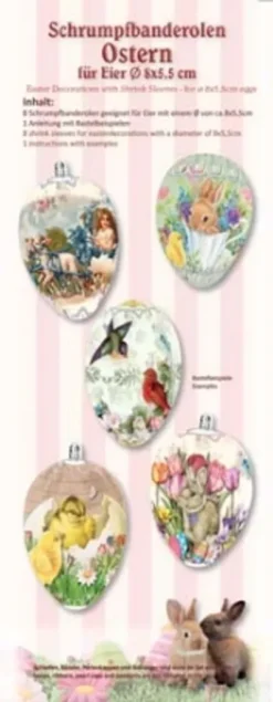 8 Schrumpfbanderolen "Ostern" Für Eier 8x5,5cm Reddy Creative Cards