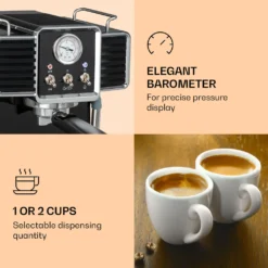 Gusto Classico Espressomaker 1350 Watt 20 Bar Druck Wassertank: 1,5 Liter -Smart Kitchen Store 578880ca69a1391d4a54768b0ab3c14b