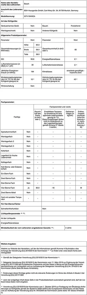 Bosch Serie 2 GTV15NWEA Gefrierschrank 83 Liter 3 Gefriergut-Schubladen 9 Bosch Serie 2 GTV15NWEA Gefrierschrank 83 Liter 3 Gefriergut-Schubladen – Bild 7