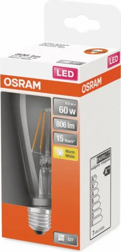 Osram LED Filament Edison Leuchtmittel 7W = 60W E27 Klar Warmweiß 2700K -Smart Kitchen Store 5837c2d0995ac9bca0d85ce5d1c81c9a