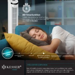KESSER Turmventilator FERNBEDIENUNG Ventilator LED Display Standventilator Klimaanlage, Farbe:Weiß -Smart Kitchen Store 588330a987836aa4dc56424dbc7b3cd8