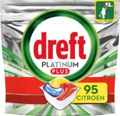 Dreft Platinum Plus All In One Lemon - 95 Stück - Vorteilspack - Geschirrspültabs