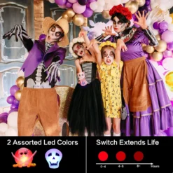 50 Stück Halloween-Partygeschenke Für Kinder, LED-Blinkringe, Leuchtende Halsketten Und Broschen Für Party-Dekorationen, Halloween-Partyzubehör, Kein Süßigkeitenhalloween Leckereien, Goodie-Tütenfüller -Smart Kitchen Store 595429d8af01d2e982bfe7fc5f06c744