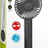 Goobay Tragbarer Handventilator Mit Standfuß - Geräuschlos, Wiederaufladbar - Mit Akku (2000mAh) Und Ladekabel, Schwarz -Smart Kitchen Store 5993d5fa10fe5dbd98306bc2a772ed42