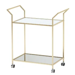 WOHNLING Design Servierwagen Gold 73x78x37 Cm Küchenwagen Glas / Metall | Mobiler Beistelltisch | Speisewagen Mit Glasplatte | Teewagen Mini Bar Auf 4 Rollen 13 WOHNLING Design Servierwagen Gold 73x78x37 Cm Küchenwagen Glas / Metall | Mobiler Beistelltisch | Speisewagen Mit Glasplatte | Teewagen Mini Bar Auf 4 Rollen -Smart Kitchen Store 5a347d4bbd604fbb2eb97a225933d3b8