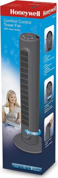 Honeywell HYF1101E4 Comfort Control Turmventilator, 55°-Oszillation, Timer, 3 Stufen, 36 Watt, Anthrazit 14 Honeywell HYF1101E4 Comfort Control Turmventilator, 55°-Oszillation, Timer, 3 Stufen, 36 Watt, Anthrazit -Smart Kitchen Store 5a5fd8df47f8cc46ab046252e53528a5