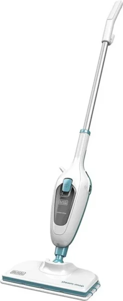 Black & Decker Black+Decker FSM13E1 Dampfbesen Steam Mop, Basic (Dampfreiniger Für Hygienische, Gründliche Sauberkeit, Abnehmbarer Stiel, Einfache Bedienbarkeit, Inkl. 1 Mikrofaser-Pad), 1300 W -Smart Kitchen Store 5aa5a40c9b8014d9366820bf34b4580a