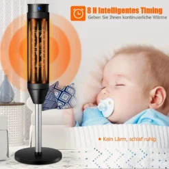 COSTWAY Heizlüfter, 1,2KW/2KW, Elektroheizung, Heizgerät Mit Thermostat & 3 Modi, 40° Oszillation, 10 - 49℃, Schnellerhitzung, Inkl. 8H Timer, LED, 28x28x85cm, Schwarz 16 COSTWAY Heizlüfter, 1,2KW/2KW, Elektroheizung, Heizgerät Mit Thermostat & 3 Modi, 40° Oszillation, 10 - 49℃, Schnellerhitzung, Inkl. 8H Timer, LED, 28x28x85cm, Schwarz -Smart Kitchen Store 5b292b115f51bb9585178581f6c89f8c