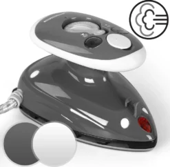 Jago® Mini Bügeleisen - Grau, 260-420 W, Antihaft Bügelsohle, Wassertank 40 Ml, 100-240 V Netzspannung Umschaltbar, Mit/ohne Dampf - Dampfbügeleisen, Reisebügeleisen -Smart Kitchen Store 5d5fa58a5ec200c8d47a693b2f7abfd1