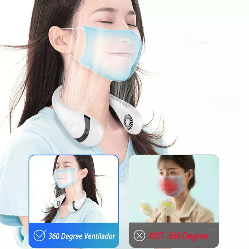 Hals Fan Halsventilator Leise USB Ventilator Hals Nackenventilator 4000mAh Hängender 3 Speed,Weiß 6 Hals Fan Halsventilator Leise USB Ventilator Hals Nackenventilator 4000mAh Hängender 3 Speed,Weiß – Bild 4