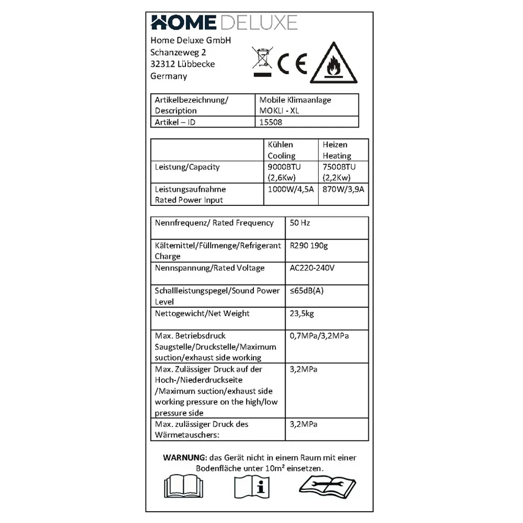 Home Deluxe 4in1 Mobile Klimaanlage Klimagerät Mit Fensterabdichtung + Timer 12 Home Deluxe 4in1 Mobile Klimaanlage Klimagerät Mit Fensterabdichtung + Timer – Bild 10