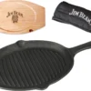 Jim Beam BBQ Servierpfanne Gusseisen - Grillpfanne Steakpfanne Emaille Mit Holzuntersetzer Servierbrett 4er Set -Smart Kitchen Store 60abc3b78159e164142de8a729410a67