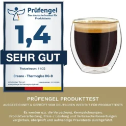 Creano Doppelwandige Espresso-Gläser, 4er-Set 100ml Thermo-Gläser Mit Schwebe-Effekt 13 Creano Doppelwandige Espresso-Gläser, 4er-Set 100ml Thermo-Gläser Mit Schwebe-Effekt -Smart Kitchen Store 60b5534962f8254466d484c1de88b9f1