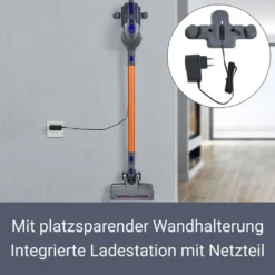 Juskys 2in1 Handstaubsauger & Akku Staubsauger - Beutellos & Kabellos – Bis 55 Min Laufzeit - Lithium-Ionen Akku, Wandhalterung & Ladestation – Blau -Smart Kitchen Store 61e16fa50ab0aedf3552842b27fbd93c