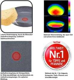 Tefal G13411 Cook Healthy Pfannenset Induktion 6 Tlg, Hohe Wokpfanne Mit Deckel 28cm, Pfanne 30 Cm + 24cm, Alle Herdarten, Spülmaschinenfest, Antihaft-beschichtet, Wok & Bratpfanne Set -Smart Kitchen Store 6268b796607e2b705d1a2efd8caedcfb