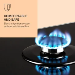 Klarstein Gaskochfeld Gasherd Einbau - Sabaf-Brenner - Erdgas/Propangas - Automatische Abschaltung - Gusseisen - Glaskeramik Retro-Look - 2-flammig - Schwarz Einbau Gas Kochfeld Gasherd 2 Platten Kochfelder Herdplatte Kochplatte Einbaukochfeld -Smart Kitchen Store 63c29e65d0147c1c0579afa014db8d11