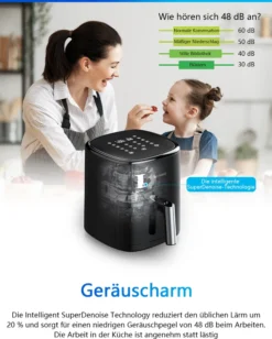 Proscenic T22 Heißluftfritteuse, App Und Sprachsteuerung, 5L XXL Luftfritteuse, Airfryer Mit Großem Digitalem LED Display, Vorheizen&Warm Halten, 100 Rezepte,ohne Öl, Schwarz, Edelstahl -Smart Kitchen Store 64bb920baa5ef2744f1da0fb3fb33d38