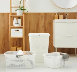 ROTHO Wäschesammler 55 L COUNTRY, Farbe:Weiß -Smart Kitchen Store 6569c226cc4585396777c03f92e06936