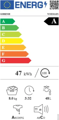 Gorenje WNEI 86 APS Waschmaschine Mit Dampffunktion - 8 Kg - 1600 U/min - 16 Programme - Inverter Motor - Edelstahltrommel - AquaStop - Kindersicherung - Trommelreinigung - Weiß -Smart Kitchen Store 680986a81ee3ebe1baf77245a5f1b689