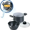 Genius Cerafit Magic Pot Kochtopf-Set 20cm - Topf 3,7l Mit Siebeinsatz & Glas-Deckel Für Einfaches Kochen, Drehen, Dünsten & Servieren; A24661 -Smart Kitchen Store 685c4cc428075aa46050064175dfdae4