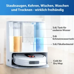 Roidmi Eva Mop Station Staubsauger 3200pa 2-in-1 Saug Und Wischroboter Mit Absaugstation, Mopp- Und Saugroboter, Automatisch Waschen Von Mopps -Smart Kitchen Store 68c8872570a3c609cc02d661770d5bdc