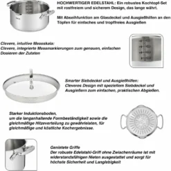 Tefal G719S734 DUETTO 8-tlg.Set 3x Kochtopf/Glasdeckel + Stieltopf + Suppenkelle -Smart Kitchen Store 68d5f8927e6d56776b8d82471e8db27d
