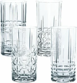 Nachtmann 0097784-0 Longdrinkbecher 'Highland' Kristallglas, 375 Ml, H: 15,1 Cm, ø 7,7 Cm, Transparent, 4-teilig (1 Set) -Smart Kitchen Store 69823a93ad24f3d20240226e7d6dde2f