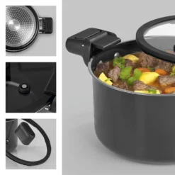 N8WERK Aluguss-Energiespartopf Kochtopf Topf Energiespartopf Aluguss 5,8 L Induktion Deckel Suppentopf Ø 24 Cm -Smart Kitchen Store 6b9c87c67772e36db238898f9946791e