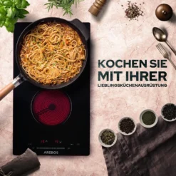 AREBOS Glaskeramikkochfeld, 3000 W, 2 Kochfelder, 30cm, Autark, Mit Sensor Touch 16 AREBOS Glaskeramikkochfeld, 3000 W, 2 Kochfelder, 30cm, Autark, Mit Sensor Touch -Smart Kitchen Store 6c88844e0c27fa1d060e5b25891b2417