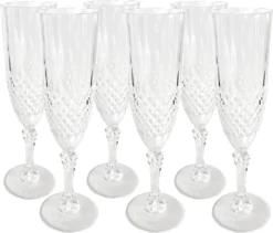 6er Set Kunststoff Champagner-Gläser Kristalleffekt 200ml / Ø6x22,5cm -Smart Kitchen Store 6d315061065015afc77904cd7e11fd6b