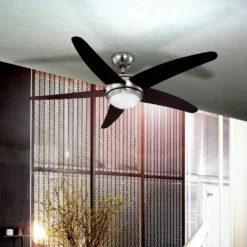 Globo Lighting VENTILATOR Metall Nickel Matt, MDF Wenge, Glas Opal, Fernbedienung, Batterie Inkludiert 2x AAA,, Max. Motorleistung 55W, Optimale Raumnutzung 30m², Abkühlung, Aufheizen, Geschwindigkeitsstufen 80/95/170 RPM, ø: 1320mm, H: 372mm, Exkl. 1x E14 60W 230V 28 Globo Lighting VENTILATOR Metall Nickel Matt, MDF Wenge, Glas Opal, Fernbedienung, Batterie Inkludiert 2x AAA,, Max. Motorleistung 55W, Optimale Raumnutzung 30m², Abkühlung, Aufheizen, Geschwindigkeitsstufen 80/95/170 RPM, ø: 1320mm, H: 372mm, Exkl. 1x E14 60W 230V -Smart Kitchen Store 6ff7557dcead8d482a5ee3d6f1828c1d