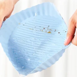 2 Stück Air Fryer Silikon Topf Wiederverwendbar Ersatzeinlagen Korb Backofen Pad Hitzebeständige Backblech Fried Pizza Heißluftfritteuse Matte Blau 18,5*21*4cm -Smart Kitchen Store 711a293a2a4d897471d88971b094bddf