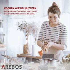 AREBOS Gaskochfeld 4 Flammen, Glaskeramik, Inkl. Topfträger & Zündsicherung, Autark, Geeignet Für Erdgas Oder Propangas, Gasherd -Smart Kitchen Store 722abaa5d19b8fcb07214531bd5c6c3d 1