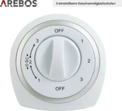 AREBOS Turmventilator, 50 Watt, 60°-Oszillation, 3 Geschwindigkeitsstufen, Ventilator Mit Tragegriff, Weiß, Leise 20 AREBOS Turmventilator, 50 Watt, 60°-Oszillation, 3 Geschwindigkeitsstufen, Ventilator Mit Tragegriff, Weiß, Leise -Smart Kitchen Store 727c0a9162565bb88a83addb1b774fbd