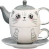 Tea For One / Teeset / Teeservice Sweet-Line Cat Face, Teekanne 400ml Mit Teetasse 200ml, Keramik -Smart Kitchen Store 729bcbf2e58d006af92db2f2b14799e4