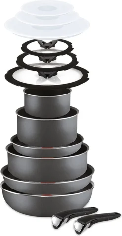 Lagostina Ingenio Essential, Schwarz, Grau, Weiß, Schwarz, Lagospot, Abnehmbar, Keramik, Gas, Versiegelte Platte, 16 Cm