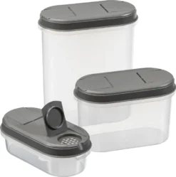 Plast Team Trockenvorratsdosen-Set Margerit 3er Set Grau