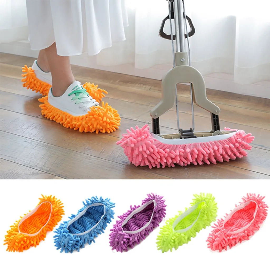 5 Paar Mop Hausschuhe Für Die Bodenreinigung, Waschbare Wiederverwendbare Mop Socken Faule Schuhe, Staub Haarreiniger, Wischmops 4 5 Paar Mop Hausschuhe Für Die Bodenreinigung, Waschbare Wiederverwendbare Mop Socken Faule Schuhe, Staub Haarreiniger, Wischmops – Bild 2